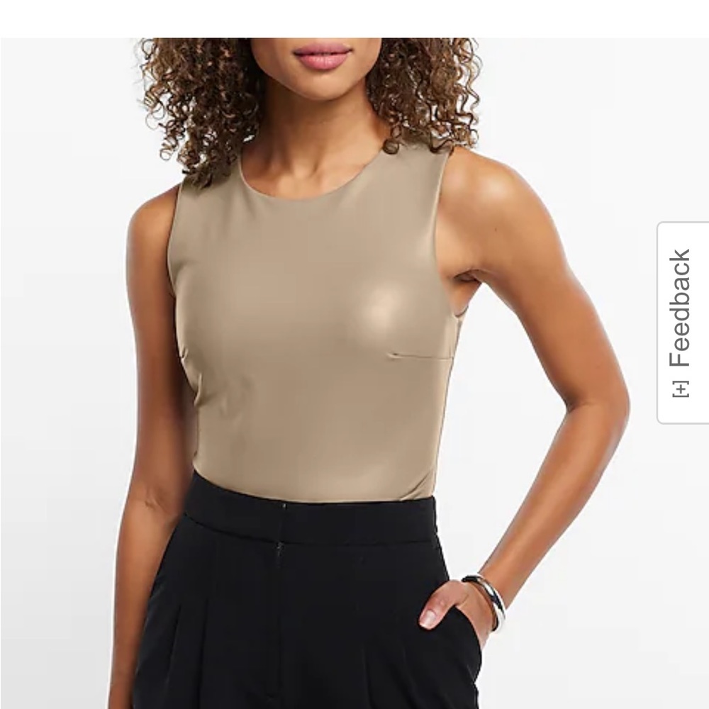 Express faux leather bodysuit